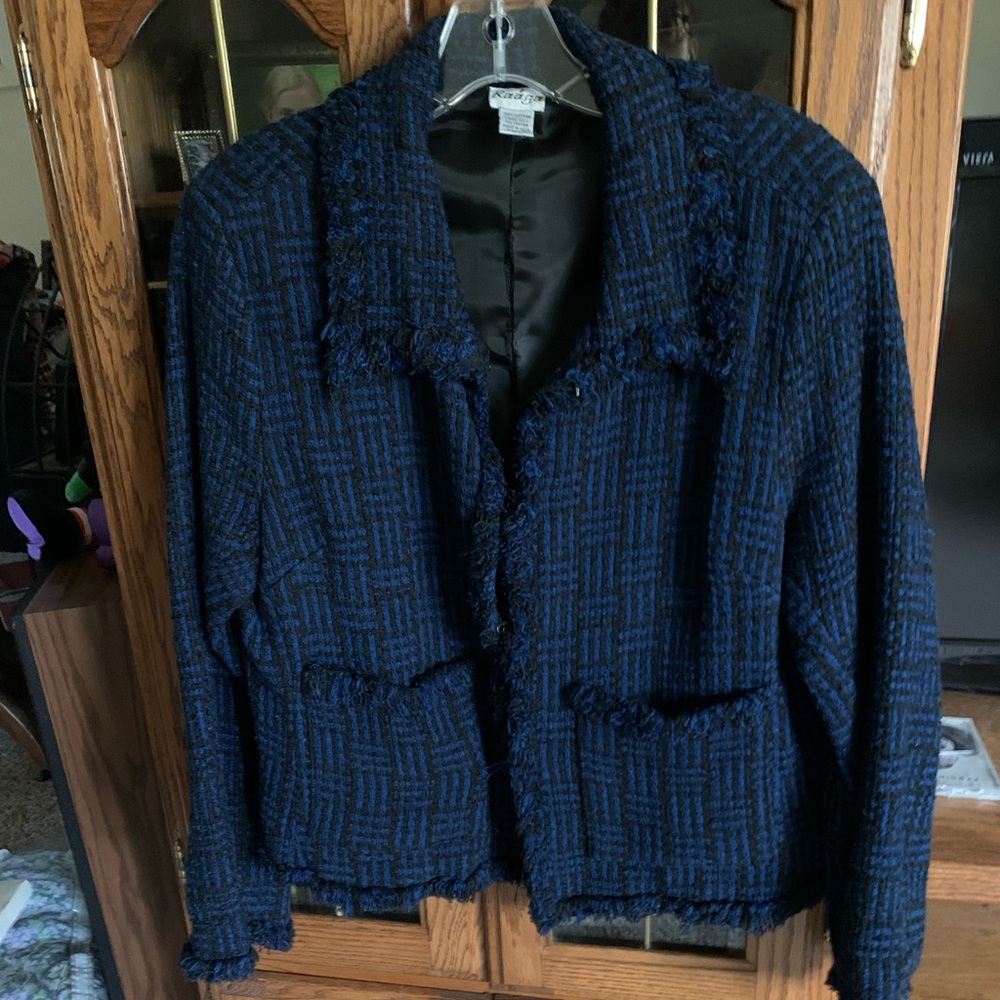Raaga 100% cotton, black and blue weave, blazer